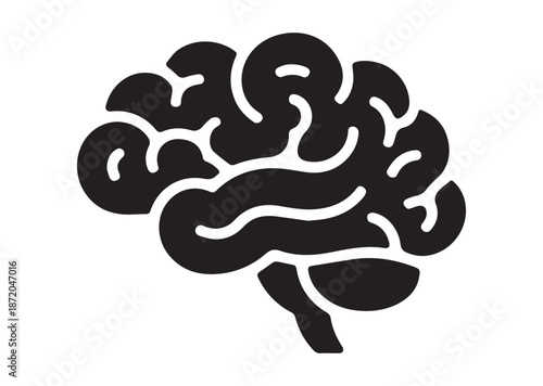 Brain icon, Brain solid Vector