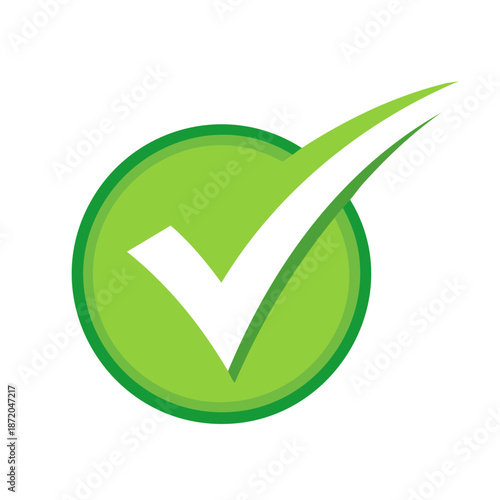 Green check mark icon in circle representing approval, confirmation, or success in design.