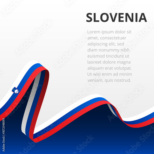Slovenia National Symbol Template. Slovenian Flag Background.