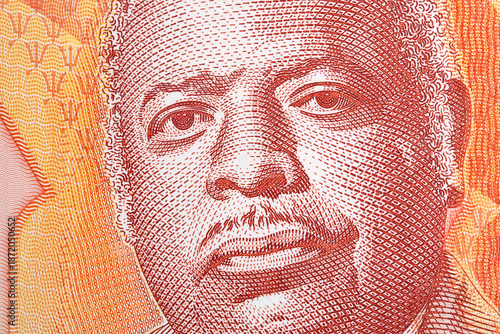 Quadro em tela Errol Barrow a closeup portrait from Barbadian money