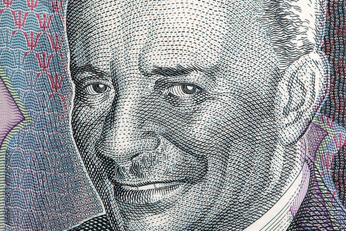 Fotografie Grantley Herbert Adams a closeup portrait from Barbadian money