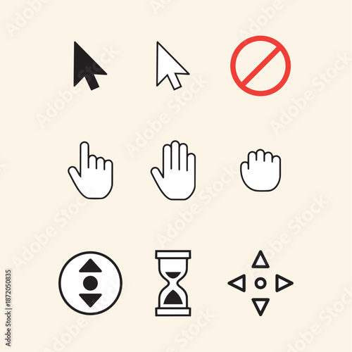 Computer Cursor Icon Set - UI Pointers Collection
