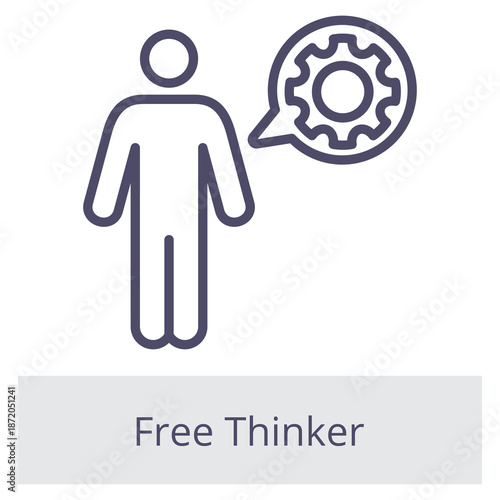 Free Thinker Element For Design Graphic. Can Be Used For Mobile, Ui, Web 