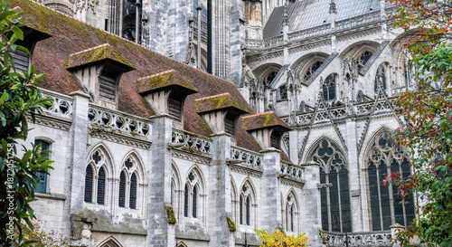 Detail of an old building in Rouen, Normandy