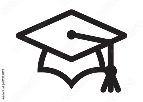 Graduation cap icon, Graduation cap solid Vector