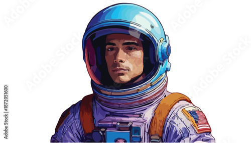 Astronaut Portrait - A Detailed Close-Up of Space Exploration.