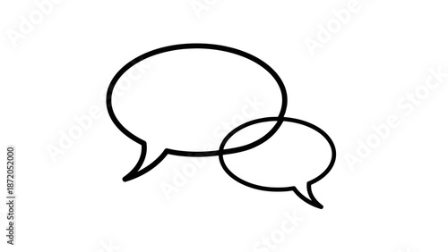 Two overlapping speech bubbles, one larger than the other, symbolizing communication and conversation.