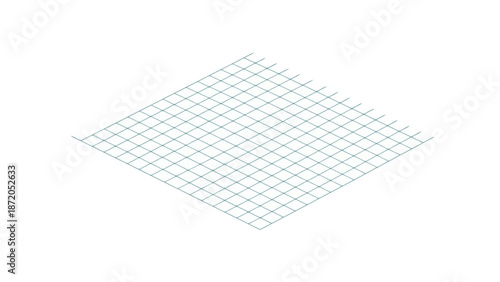 An isometric grid pattern with evenly spaced lines forming a diamond shape on a white background.