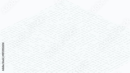 A delicate, intricate geometric pattern composed of fine, light gray lines forming a dense, abstract grid on a white background.