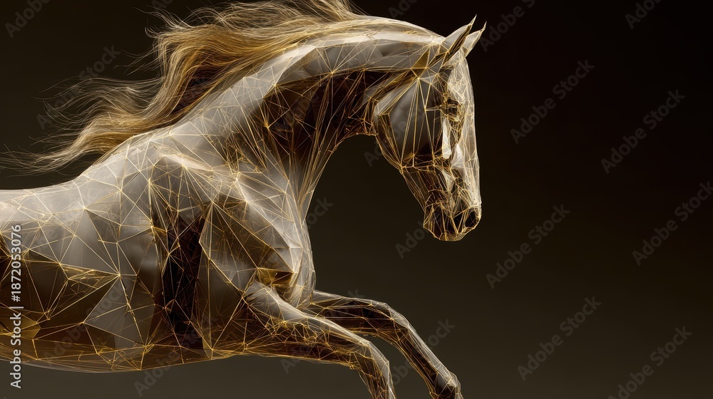 Naklejka premium Happy new year background design,Chinese New Year2026,Year of the Horse with Golden Rearing Horses and Traditional,Lunar new year,Chinese New Year.