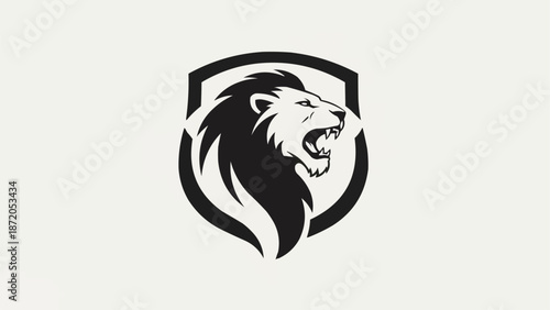 Fierce Lion Head Emblem Logo Design.