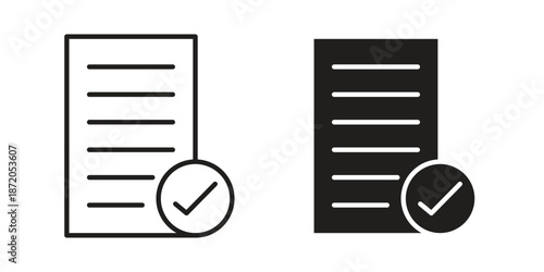 Approved document icons In Trendy Design Vector Eps 10, Editable Stroke and solid flat.