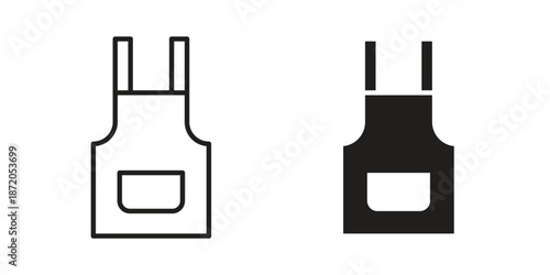 Apron icons In Trendy Design Vector Eps 10, Editable Stroke and solid flat.