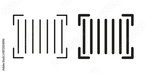 Barcode scanner icons In Trendy Design Vector Eps 10, Editable Stroke and solid flat.