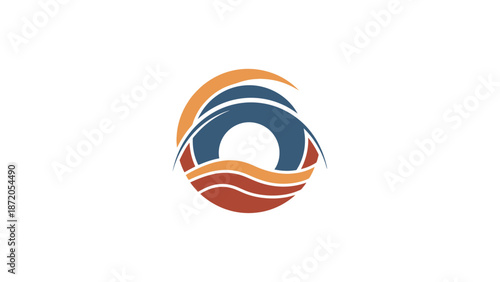 Wallpaper Mural Abstract circular logo with wavy lines and vibrant colors. Torontodigital.ca