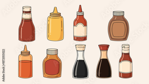Assorted Bottles of Sauces and Condiments 2.