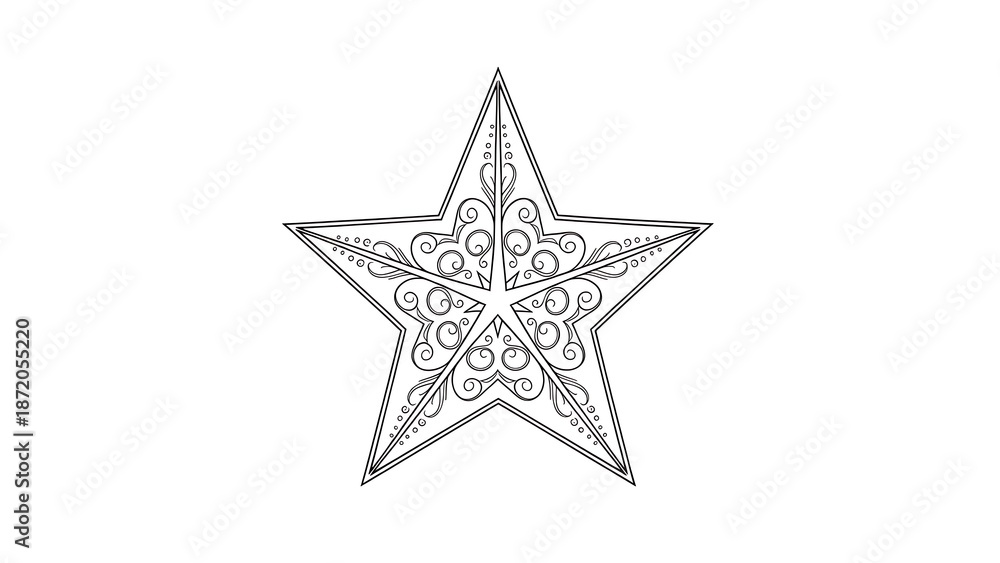 Obraz premium Decorative star vector illustration isolated on white