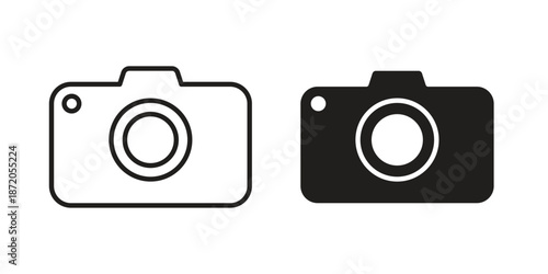 Camera icons In Trendy Design Vector Eps 10, Editable Stroke and solid flat.