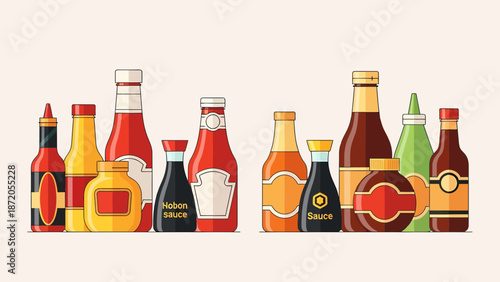 Assorted Hot Sauce Bottles Collection Display.