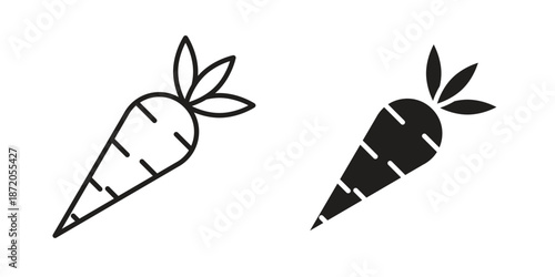 Carrot icons In Trendy Design Vector Eps 10, Editable Stroke and solid flat.