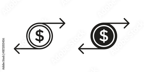 Cash flow icons In Trendy Design Vector Eps 10, Editable Stroke and solid flat.