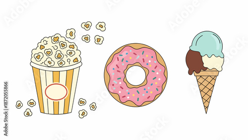 Popcorn Donut and Ice Cream Treats.