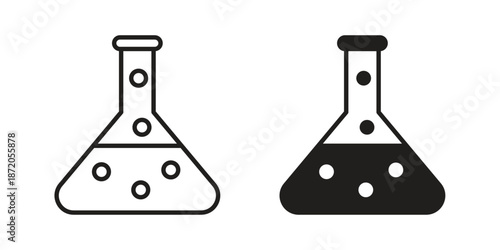 Chemistry icons In Trendy Design Vector Eps 10, Editable Stroke and solid flat.