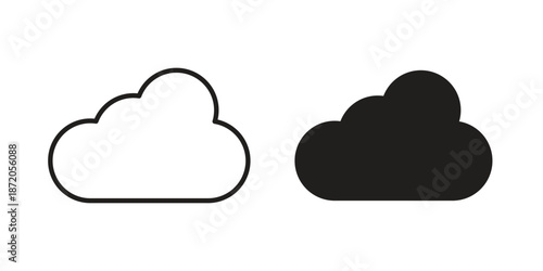 Cloud icons In Trendy Design Vector Eps 10, Editable Stroke and solid flat.
