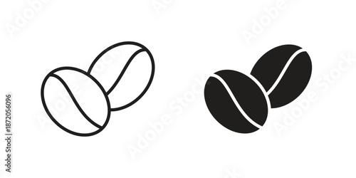 Coffee Bean icons In Trendy Design Vector Eps 10, Editable Stroke and solid flat.