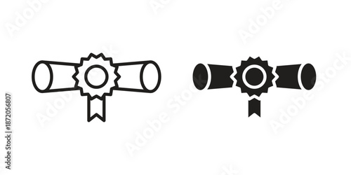 Degree icons In Trendy Design Vector Eps 10, Editable Stroke and solid flat.