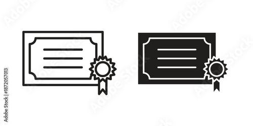 Diploma icons In Trendy Design Vector Eps 10, Editable Stroke and solid flat.