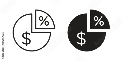 Dividend icons In Trendy Design Vector Eps 10, Editable Stroke and solid flat.
