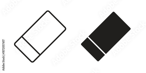 Eraser icons In Trendy Design Vector Eps 10, Editable Stroke and solid flat.