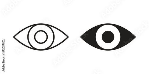 Eye icons In Trendy Design Vector Eps 10, Editable Stroke and solid flat.