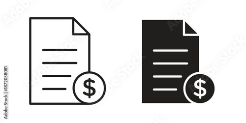 Financial report icons In Trendy Design Vector Eps 10, Editable Stroke and solid flat.