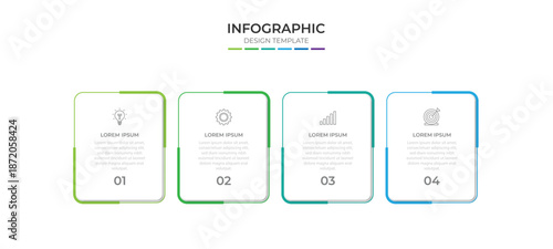 Infographic design template with icons and 4 options or steps. Can be used for process diagram, presentations, workflow layout, banner, flow chart, info graph