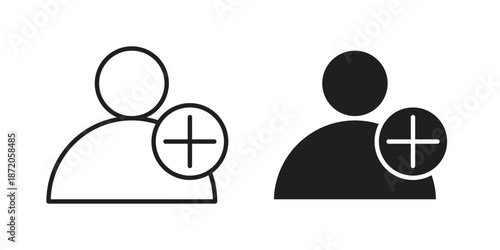 Follower icons In Trendy Design Vector Eps 10, Editable Stroke and solid flat.