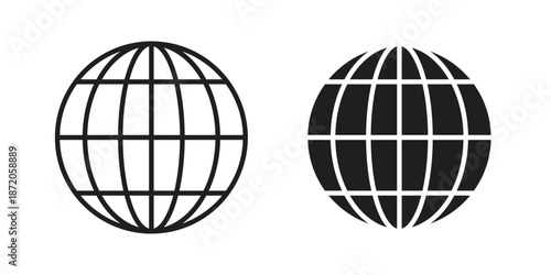 Globe icons In Trendy Design Vector Eps 10, Editable Stroke and solid flat.