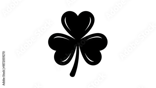 Black cloverleaf icon on white background symbol concept
