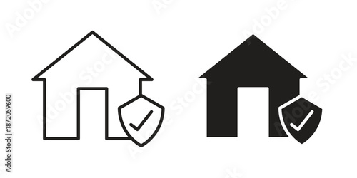 Home insurance icons In Trendy Design Vector Eps 10, Editable Stroke and solid flat.