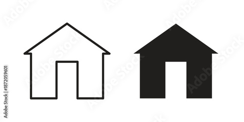 Home icons In Trendy Design Vector Eps 10, Editable Stroke and solid flat.