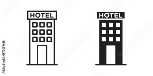 hotel icons In Trendy Design Vector Eps 10, Editable Stroke and solid flat.