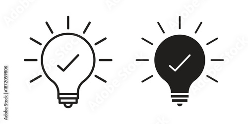 Idea icons In Trendy Design Vector Eps 10, Editable Stroke and solid flat.