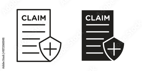Insurance Claim icons In Trendy Design Vector Eps 10, Editable Stroke and solid flat.