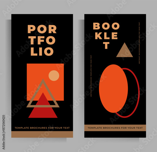 Cover design for brochure, booklet, book, poster, flyer. Set of vector geometric patterns. 