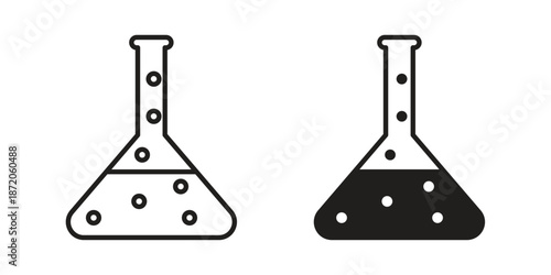 Lab flask icons In Trendy Design Vector Eps 10, Editable Stroke and solid flat.