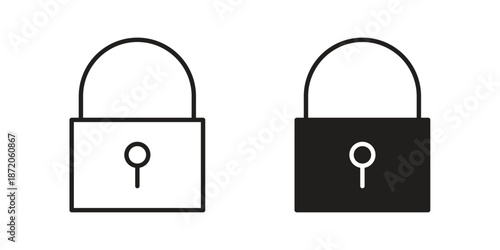Lock closed icons In Trendy Design Vector Eps 10, Editable Stroke and solid flat.