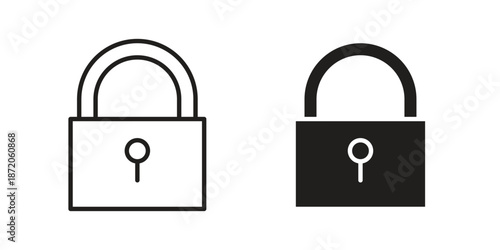 Lock icons In Trendy Design Vector Eps 10, Editable Stroke and solid flat.
