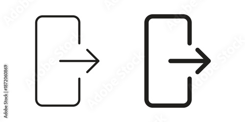 Logout icons In Trendy Design Vector Eps 10, Editable Stroke and solid flat.