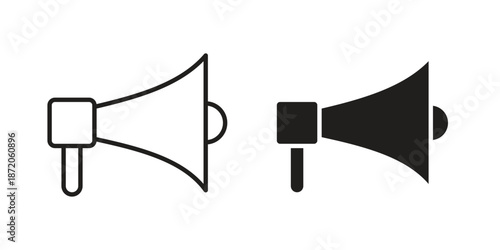Loud Speaker icons In Trendy Design Vector Eps 10, Editable Stroke and solid flat.
